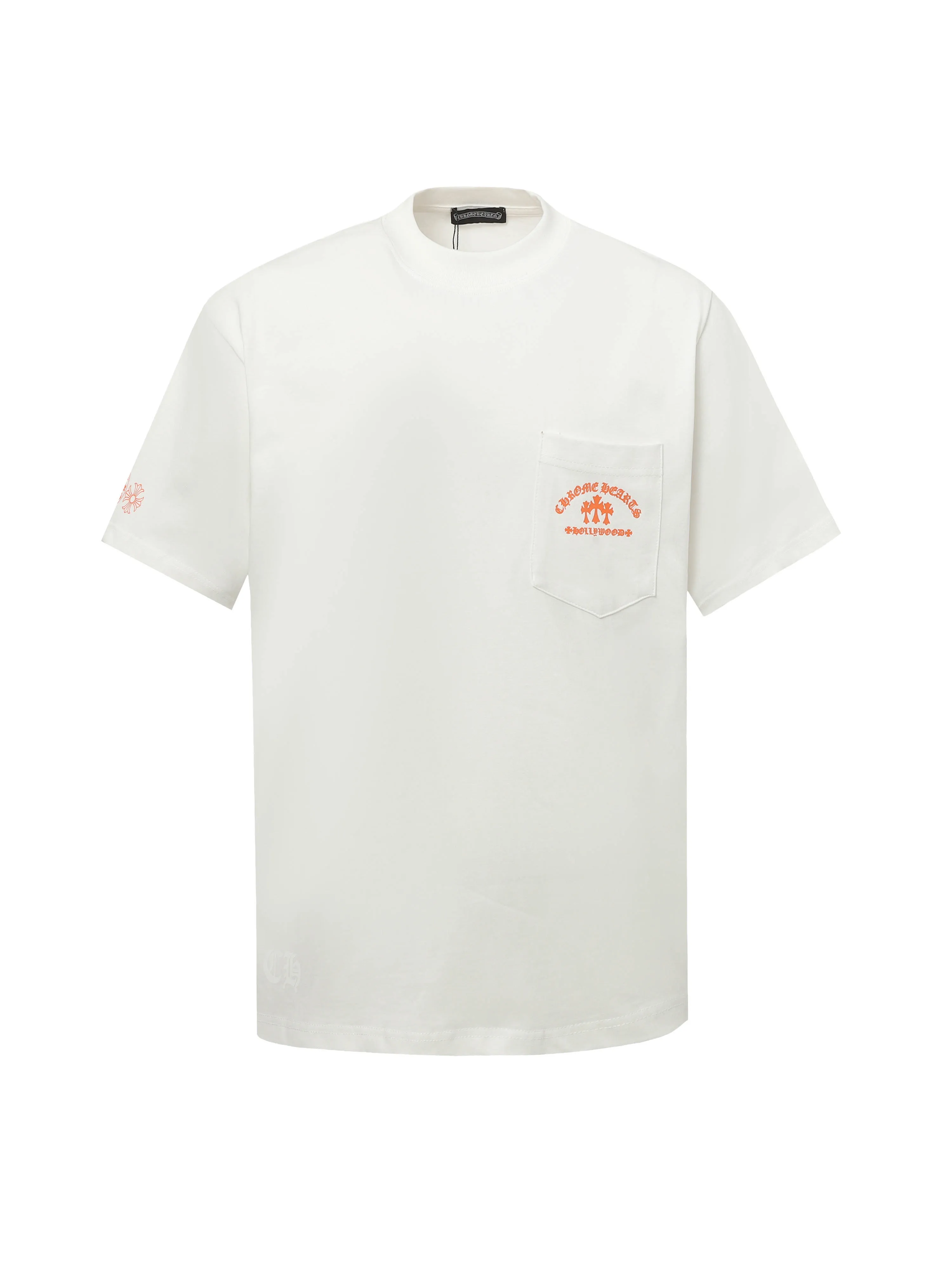 🅿️170 Chrome hearte/Chrome heart ch 25ss early spring new Sanskrit printed short-sleeved T-shirt. A must-have item for daily commuting for men and women in light luxury. The correct version is welcome to compare. Detailed features: ·280 grams of 100% pure cotton double yarn jersey fabric. ·Custom-dyed in the same vat with special thickened 32 counts of double-strand 1x1 thread. ·Double-needle cross-stitch technology. ·Original main mark washed hangtag. Color: black white. Size: XS-L